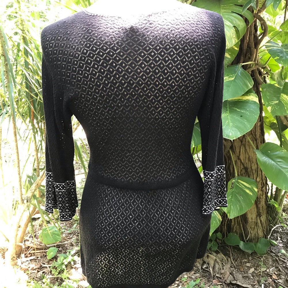 Sigrid Olsen Sheer Crochet Blouse Cover Up Top - Picture 5 of 6